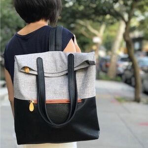 Canopy Verde Convertible Canvas Faux Leather Backpack Tote